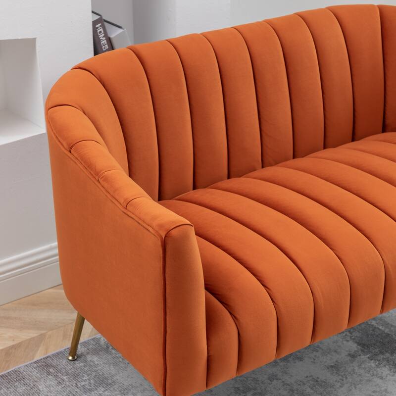 SEYNAR Velvet Upholstered Accent Chair and Loveseat Set