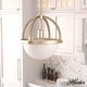 preview thumbnail 1 of 7, Hunter Wedgefield 1 Light Pendant - Kitchen Island, Dining Room, Bedroom - Contemporary, Transitional Alturas Gold