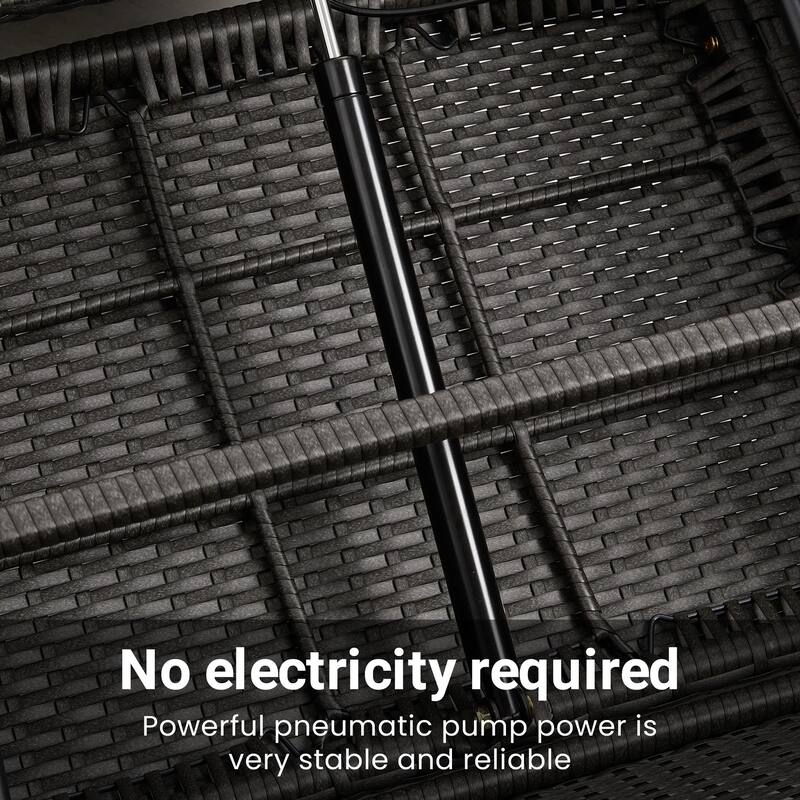 Adjustable Outdoor Lounge Chair with Backrest and Footrest, Non-Slip Legs and Weather-Resistant Cushions