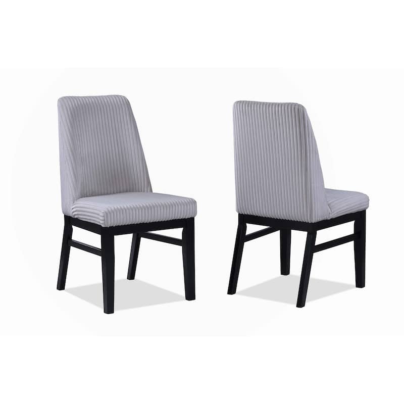 2pc Contemporary Upholstered Side Chair,only chairs - Grey