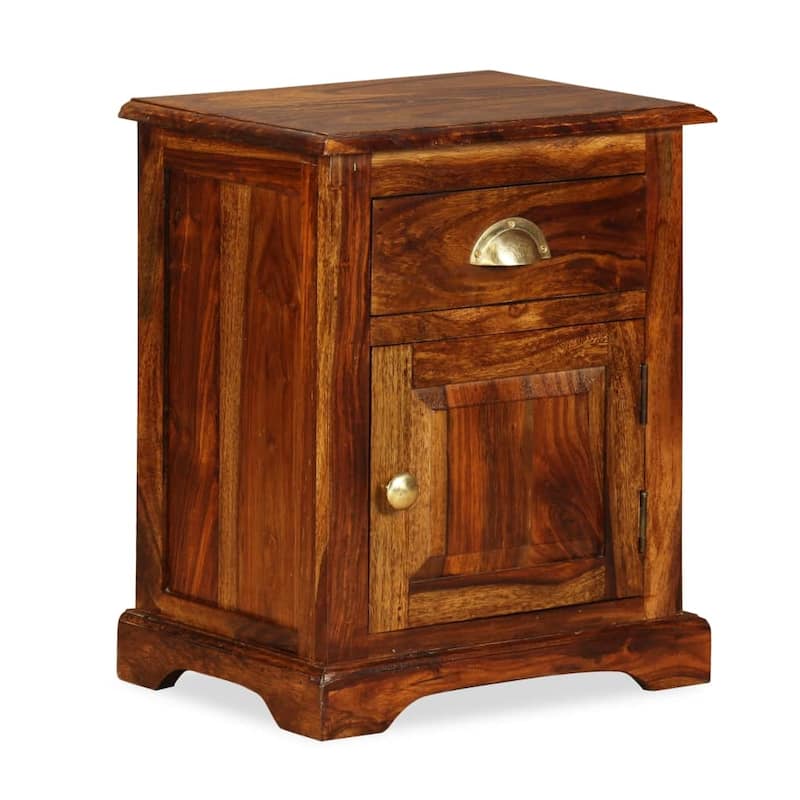 vidaXL Bedside Cabinet 2 pcs 15.8"x11.8"x19.7" Solid Sheesham Wood
