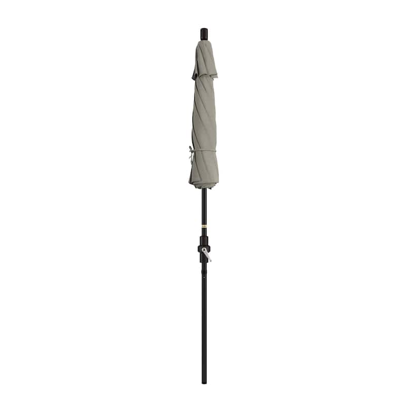 California Umbrella 7.5' Sun Master Patio Umbrella Bronze Aluminum Pole Fiberglass Ribs Crank Lift Tilting Olefin Royal Blue