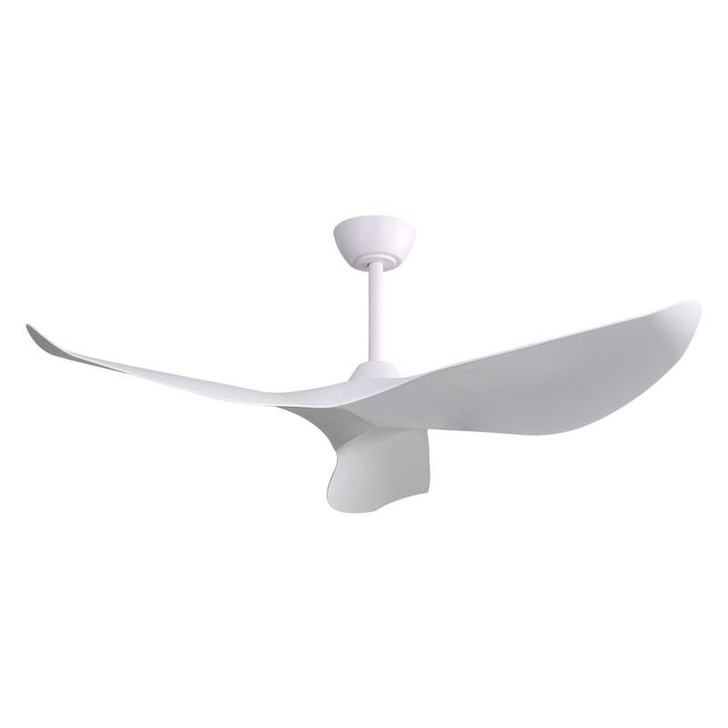 52 in. White Ceiling Fan with 3 ABS Blades, 6-Speed DC Motor, Remote, No Light, Indoor/Outdoor Use