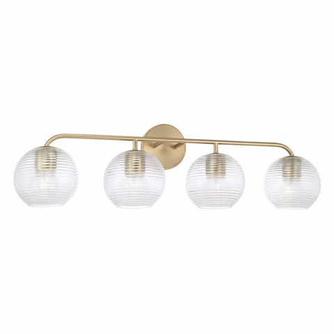 Dolan 4-light Bath/ Vanity Fixture w/ Clear Ribbed Glass
