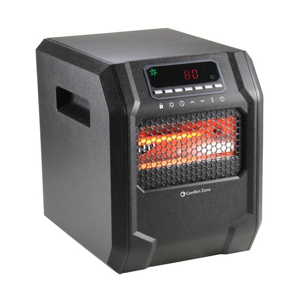 1,500-Watt Electric Digital Quartz Infrared Cabinet Space Heater with Remote Control in Black. Opens flyout.