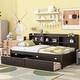 preview thumbnail 9 of 24, Twin Bed with Side Bookcase and Storage Drawers - Space-Optimizing Design Espresso