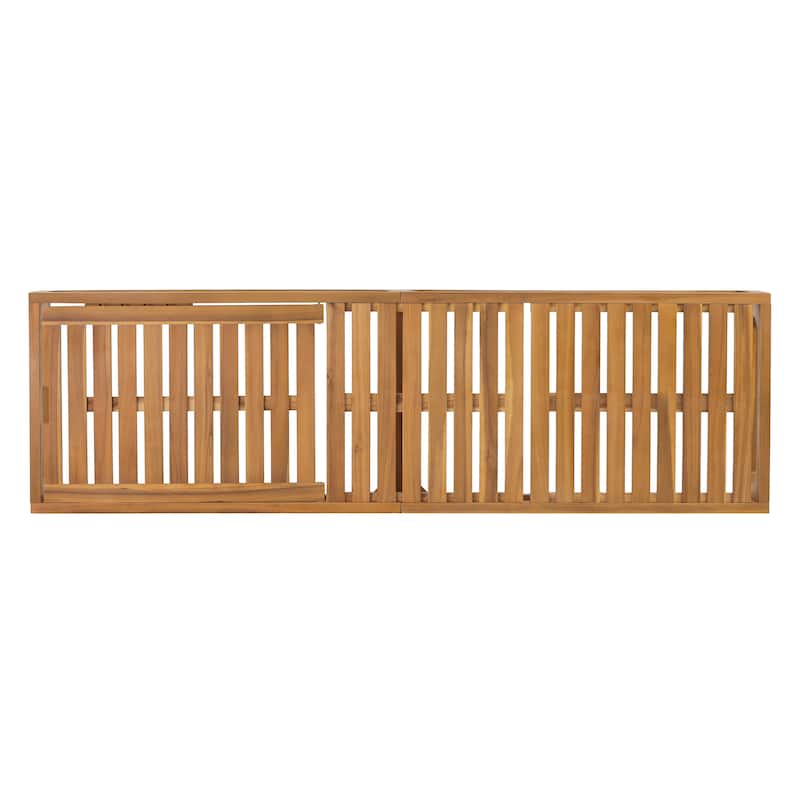 Christopher Knight Home - Patio Acacia Wood Chaise Lounge with Adjustable Backrest and Waterproof Cushion