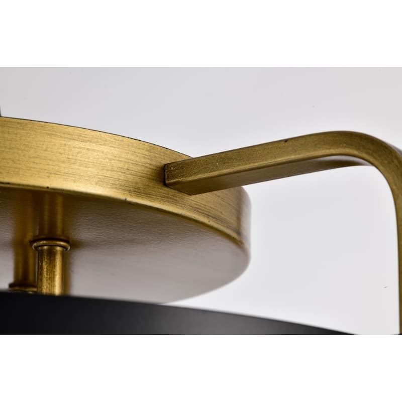 Altos 4 Light Semi Flush - Matte Black and Natural Brass Finish