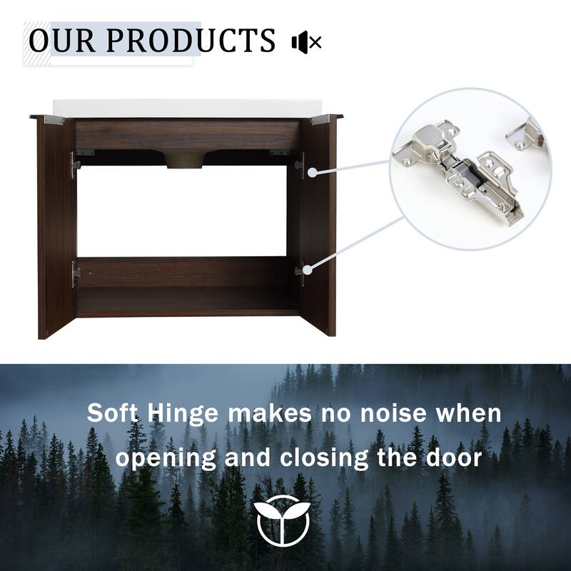 60 Inch Bathroom Vanity with Soft Close Doors, Resin Sink, Ample Storage and Matching Small Shelves (KD Packing)