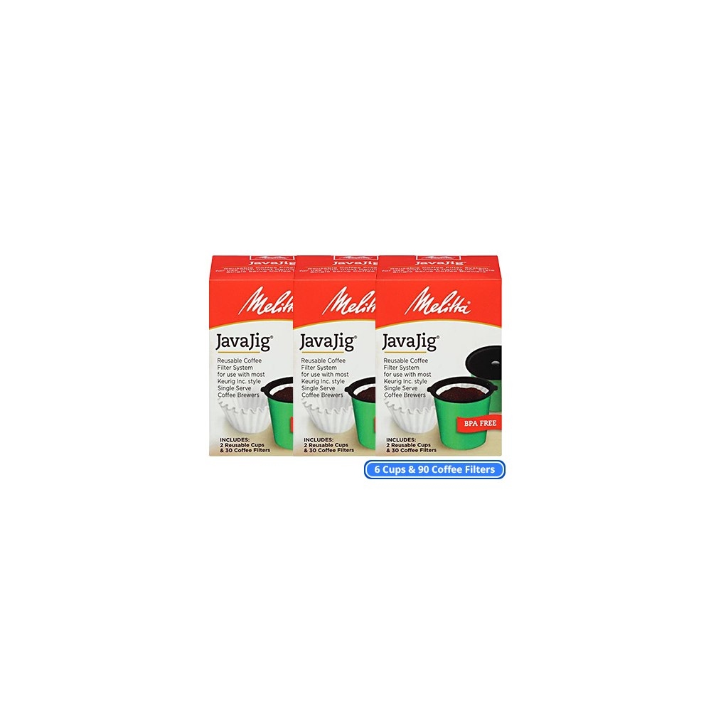 Melitta 63228 JavaJig Starter Kit 3 Pack Single Serve Machine Coffee Filters Kit