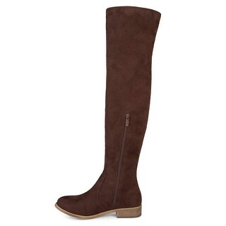 Brinley Co Comfort Womens Whipstitch Riding Boot Brown 8.5 Regular US