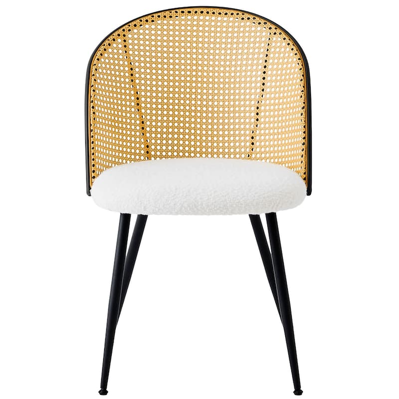 Modern Upholstered Rattan Dining Chairs Set of 2/4