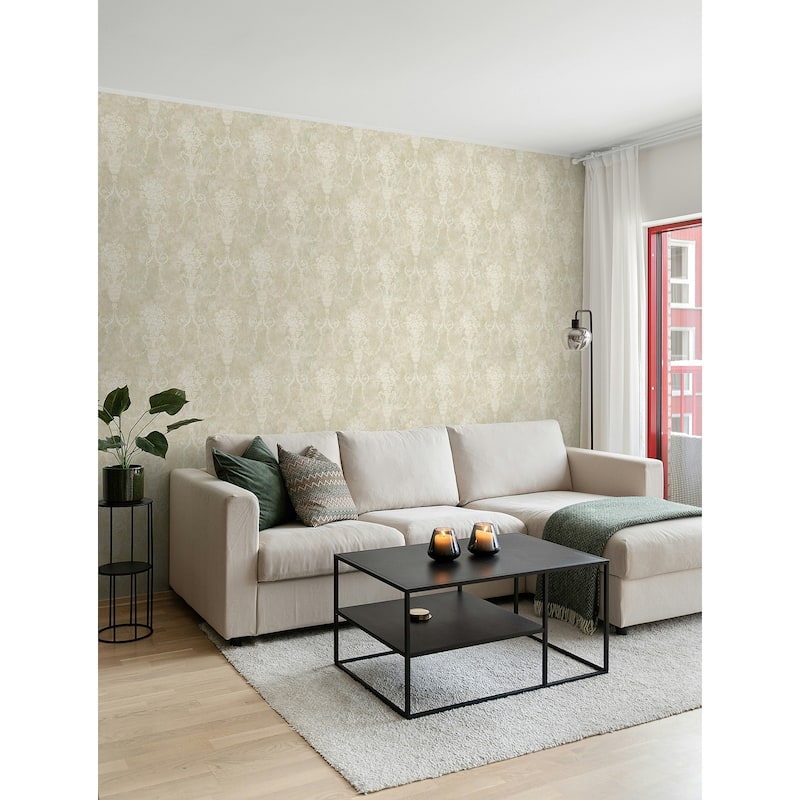 Seabrook Designs Lavarone Floral Urn Unpasted Wallpaper - 20.5 in W x 33 ft. L