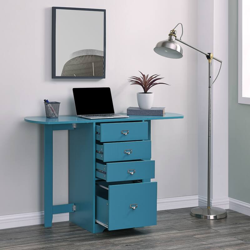 SEI Furniture London White Fold-out Organizer and Craft Desk