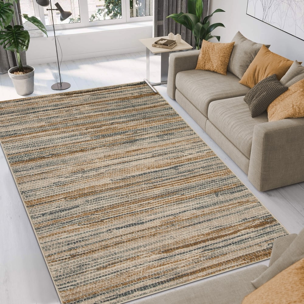 Superior Eclectic Abstract Lines Indoor Area Rug