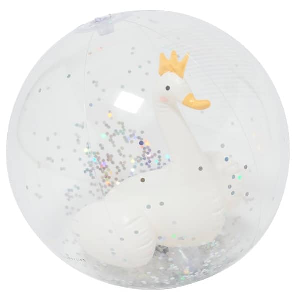 slide 2 of 5, Sunnylife: 13.7" 3D Inflatable Beach Ball, Princess Swan - Princess Swan