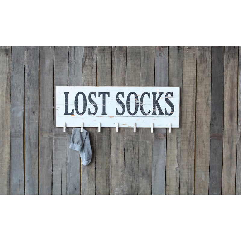 "Lost Socks" Wall Memo Board with 7 Clothespins