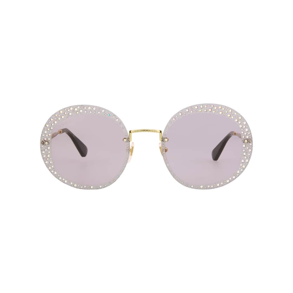 Gucci Round-Frame Metal Sunglasses