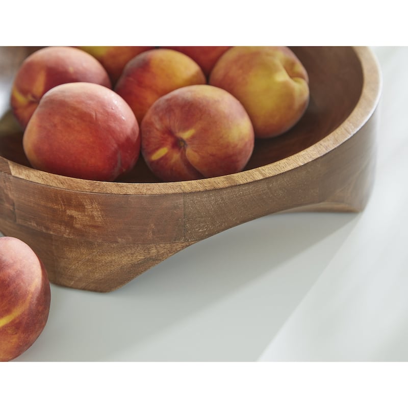 Signature Design by Ashley Myrtewood Natural Bowl - 14" W x 14" D x 3.5" H
