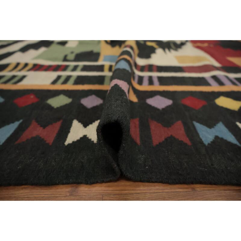 Hand Woven Oriental 100% Wool Carpet Southwestern Tribal Multi-Colored Kilim Area Rug - 10' 0'' X 8' 4''