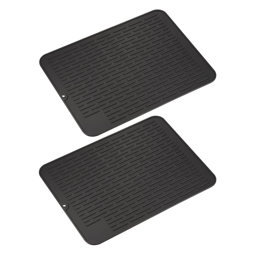 Silicone Dish Drying Mat Drainer Mat Heat Resistant Counter Mat 2PCS - 40 x 30 x 0.5cm