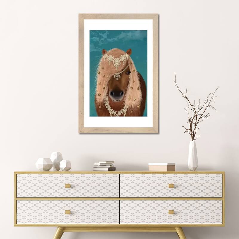 iCanvas "Horse Brown Pony with Bells, Portrait I" by Fab Funky
