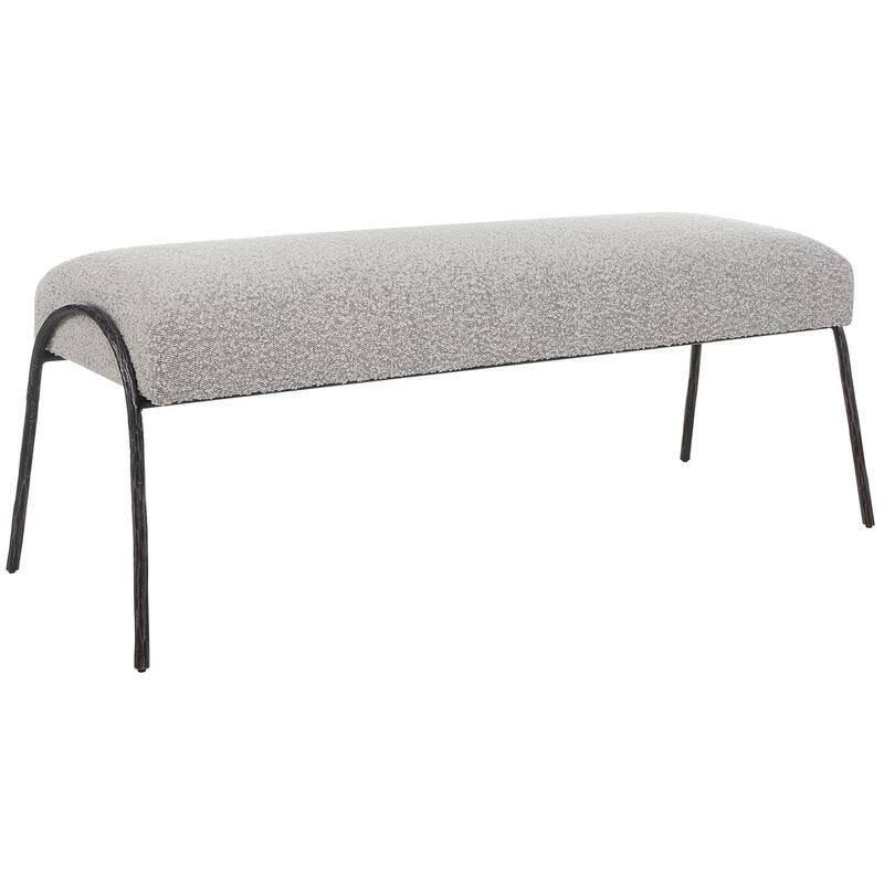 Uttermost 23685 Jacobsen 56" Wide Iron Framed Fabric Bench