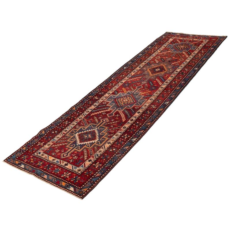 ECARPETGALLERY Hand-knotted Konya Anatolian Red Wool Rug - 3' 8" x 12' 6"