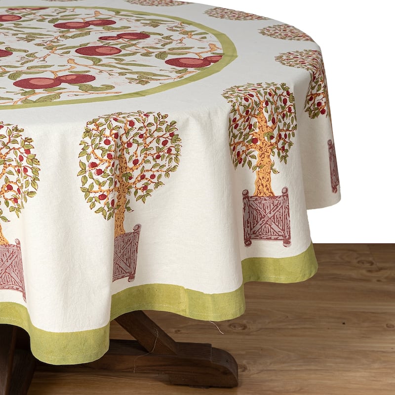 Couleur Nature Orange Tree Tablecloth - Red/Green