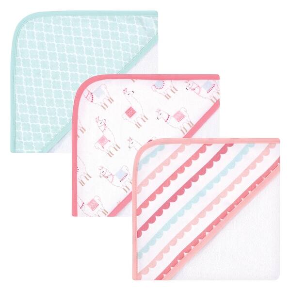 slide 1 of 1, Hudson Baby Infant Girl Cotton Rich Hooded Towels, Llama, One Size - Llama - One Size One Size - Llama