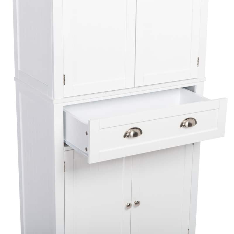 Single Drawer Double Door Wardrobe Storage Cabinet White