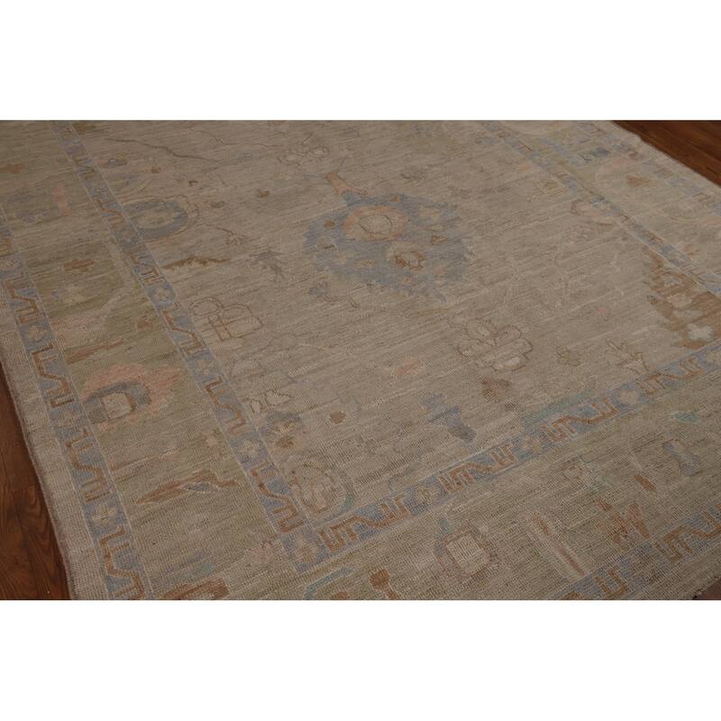 Earth Tone Oushak Turkish Area Rug Handmade Wool Carpet - 6'7"x 9'6"