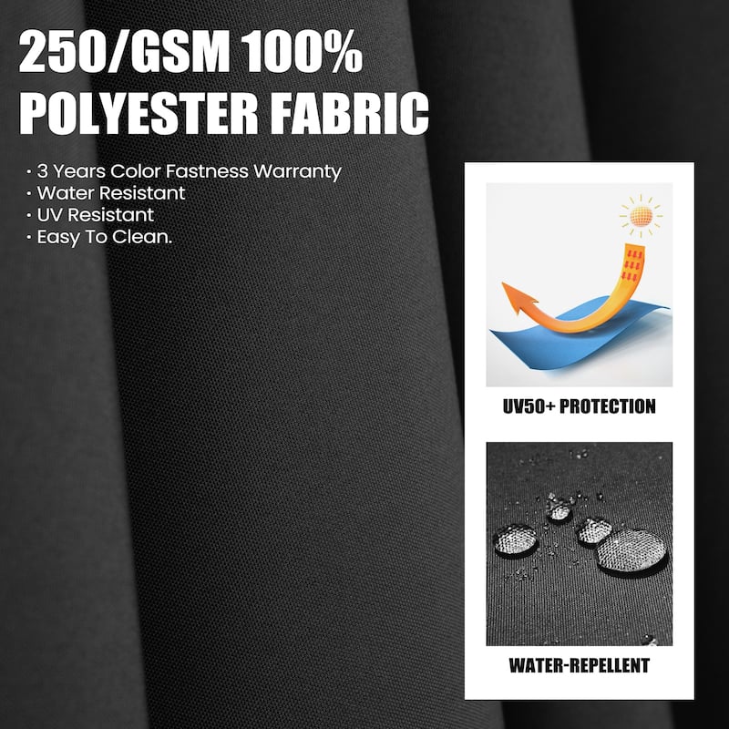 Crestlive Products 11.5ft Round Cantilever Patio Umbrella with 7-position Adjustment and 360-degree Rotation