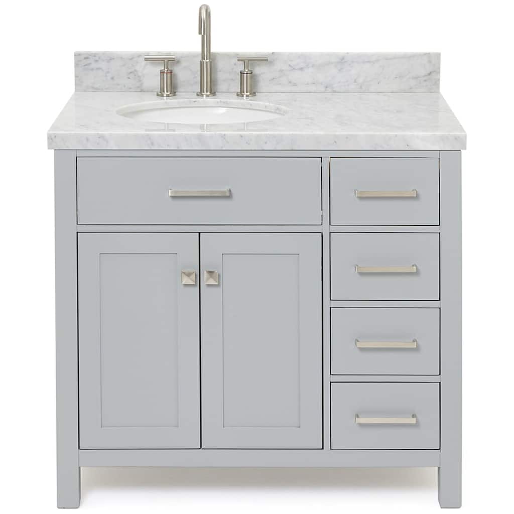 Ariel H037SLCWOVO Bristol 36" Thick Carrara Marble Vanity Top