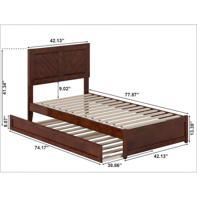 Clayton Platform Bed with Panel Footboard and Twin Trundle