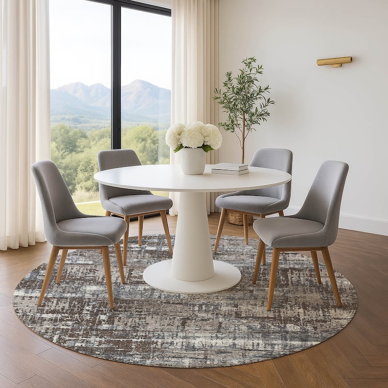 Premium Washable Super Soft Modern Hatch Mayfield Rug - Brown - 8' x 8'