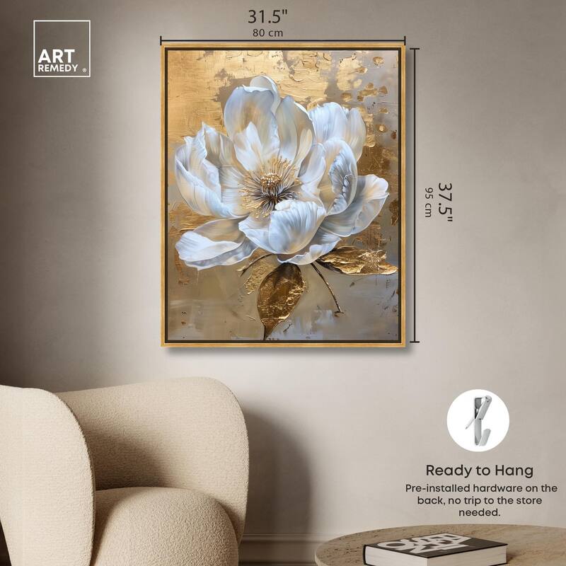 Athenas Flower Canvas Glamorous Feminine Wall Art by Art Remedy
