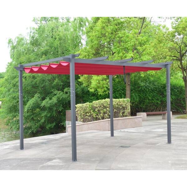 Shop Amama Burgundy 13x10 Retractable Canopy Pergola By Havenside Home Overstock 28566394