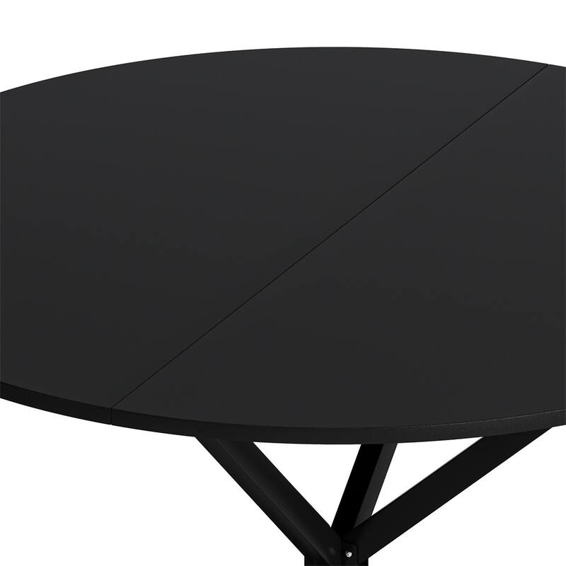 47.24" Round Dining Table with Removable Top and Iron Cross Leg
