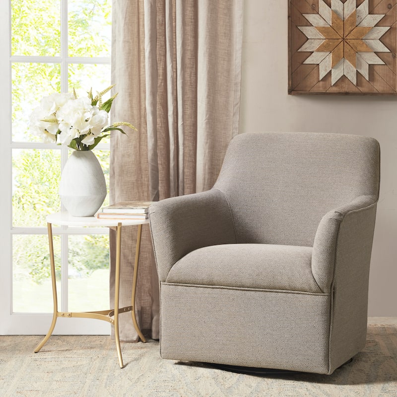 Madison Park Caddy Swivel Glider Chair - Grey/Taupe