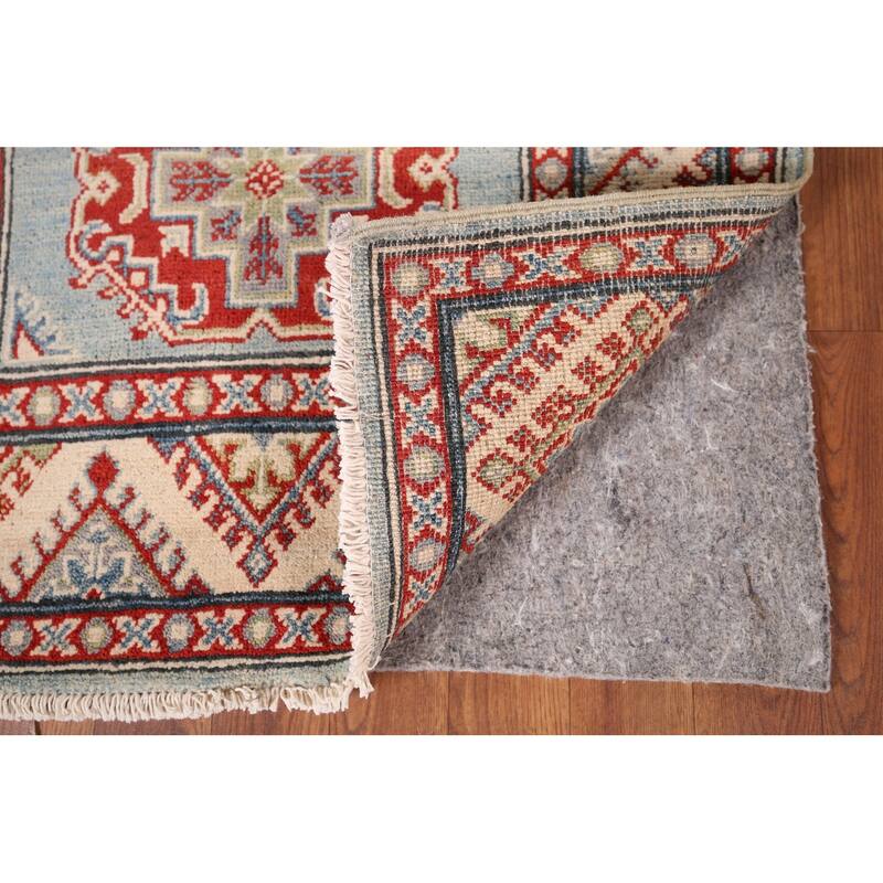 Light Blue Kazak Accent Rug Hand-Knotted Traditional Wool Carpet - 2'9" x 4'0"
