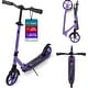 preview thumbnail 23 of 62, Outdoor Cruiser Kick Scooter for Ages 6+, for Kids, Teens, and Adult, Max Load 250 LBS, Foldable, 8-inch Big Wheels, Purple