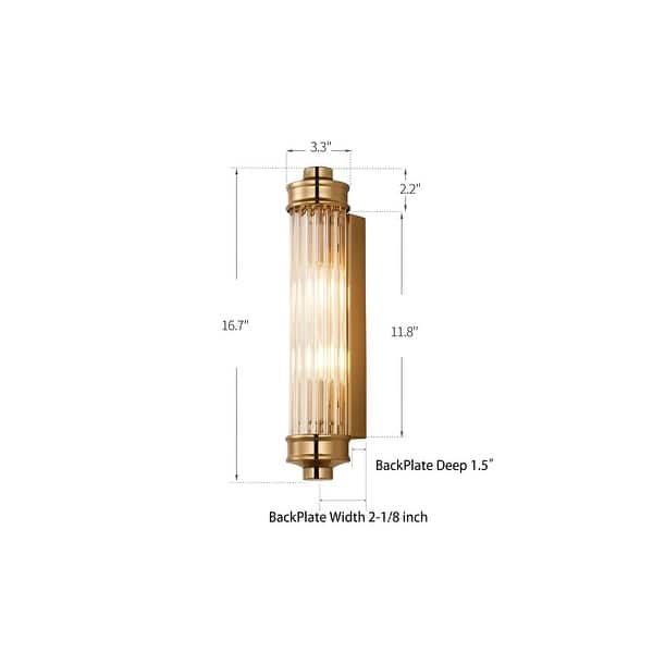 dimension image slide 1 of 3, Nordic Postmodern Wall Sconce with Elegant Vintage Glass Crystal