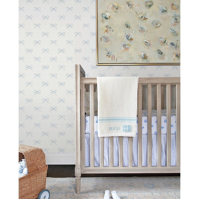 Erin Gates Emma Blue Heather Large Bow Wallpaper