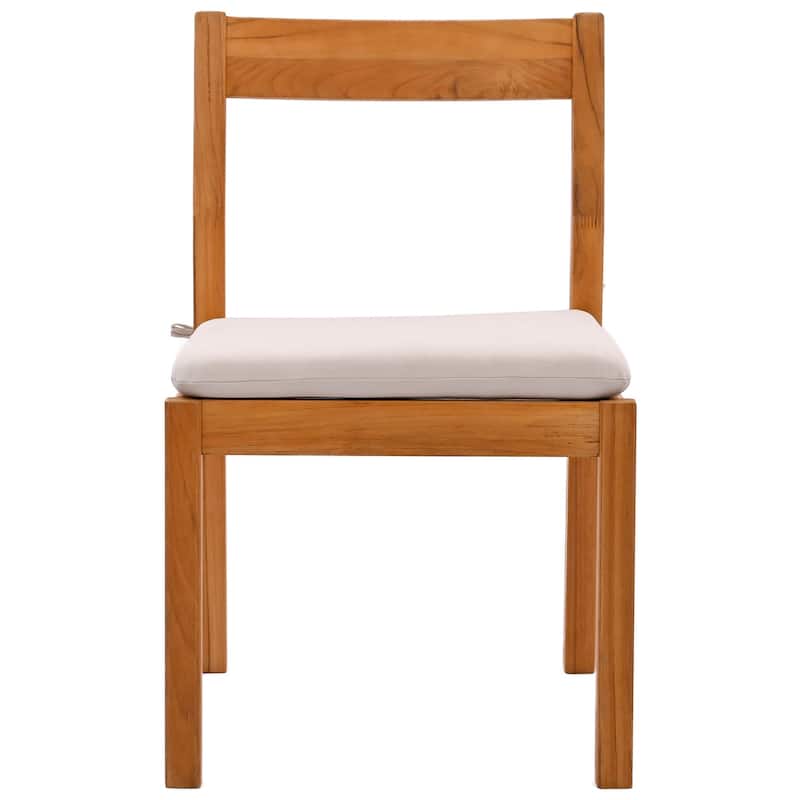 SAFAVIEH Couture Mayaguana Brazilian Teak Dining Chair (Set of 2) - 20"W x 22"D x 33"H