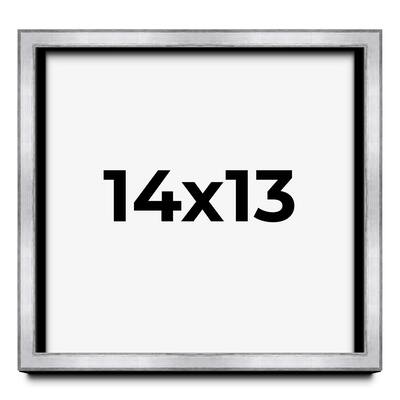 14x13 Shadow Box Frame Silver | 1.375 Inches Deep Real Wood