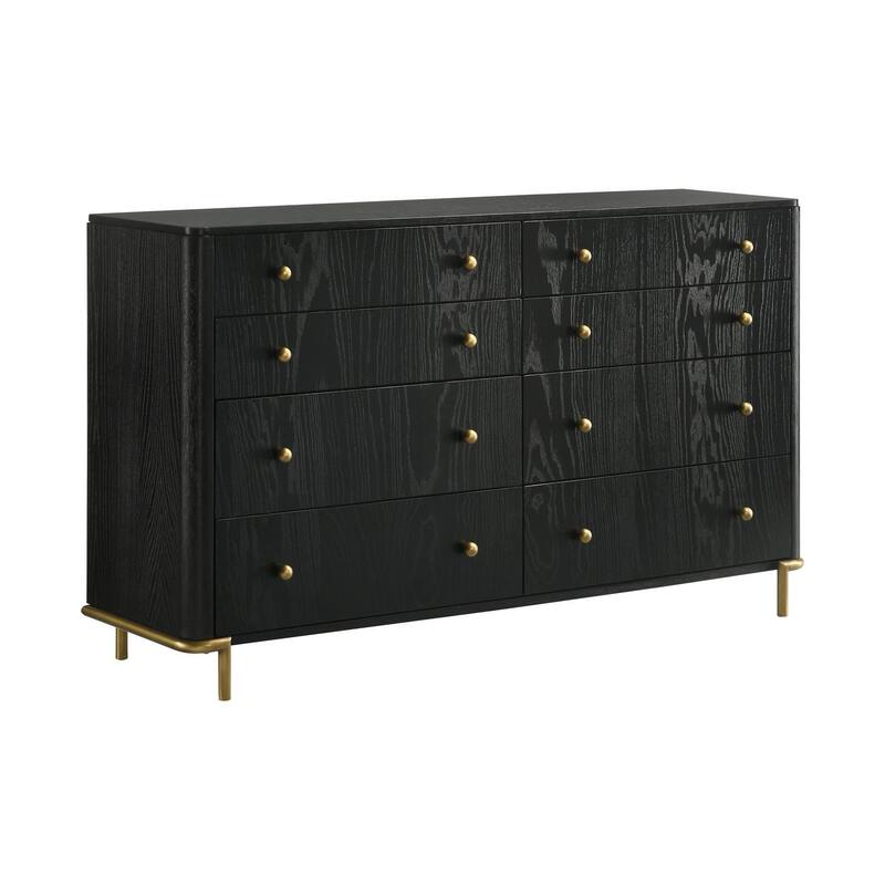 Anser Black and Natural 5-piece Bedroom Set