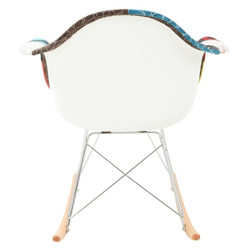 Wilson Twill Fabric Nursing Rocking Chair with Eiffel Base, Accent Armchair for Living Room & Bedroom