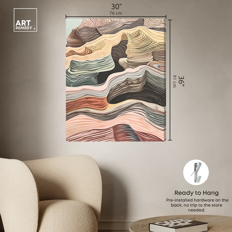 Art Remedy Coyote Tan Gallery Wrapped Boho Abstract 1 Piece Canvas Wall Art