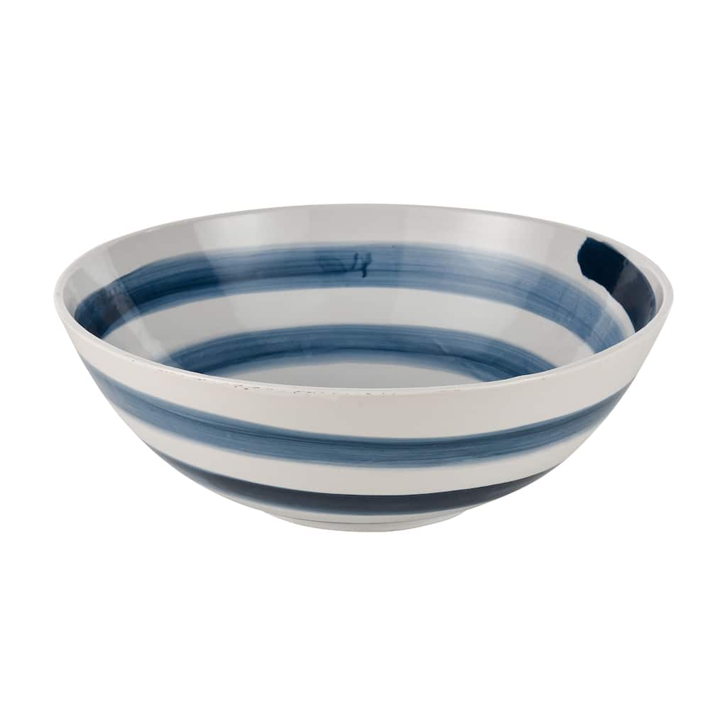 Atlas Indaal Hand-Painted Blue and White Earthenware Bowl